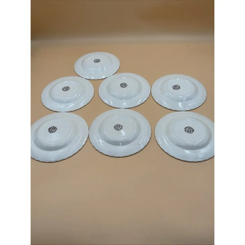 7 Vernon Kilns California USA May Flower Floral Desert Plates 6 1/2